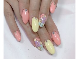 パステルフラワーネイル