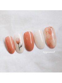 チューリップ春ネイル