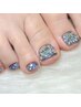【FOOT】オフなし★キラキラ親指埋め尽くしネイル◆8500yen