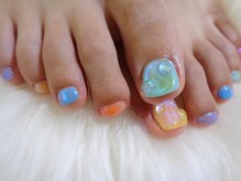 アミュリー ネイル アトリエ(Amury nail atelier)/オーロラ アシメ パステル 大人