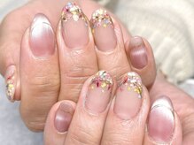 ネイルフロンティア 吉祥寺(NAIL FRONTIER)/E押花フレンチネイル11980円