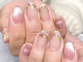 E押花フレンチネイル11980円