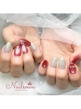 ソワ(sowa)/華やかで上品なボルドーネイル