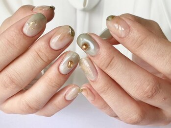 アイネイルズ 梅田店(I nails)/淡色ニュアンスシンプル春¥9700