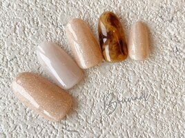 べっこう　秋冬ネイル　ブラウン