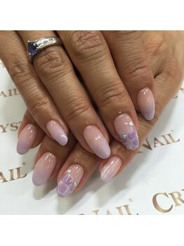 クリスタルネイル ゆめタウン博多店(CRYSTAL NAIL)/グラデーションフラワーネイル