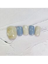 ネイルアンドまつげ リュフェール 五反田(Nail Lufaire)/Foot くすみブルー