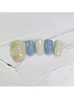 ネイルアンドまつげ リュフェール 五反田(Nail Lufaire)/Foot くすみブルー