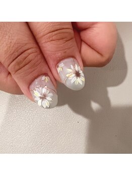 ネイル アイラッシュ 彩 熊谷店/大人フラワーデザイン