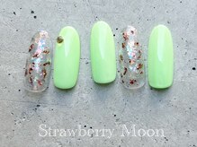 サロンストロベリームーン(Salon Strawberry Moon)/クリアラメネイル　￥6980