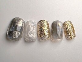 グリッター×シルバーミラー