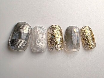 グリッター×シルバーミラー