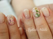 スタイリッシュネイルズ(Stylish Nails)/ピンクのクリスマスツリー