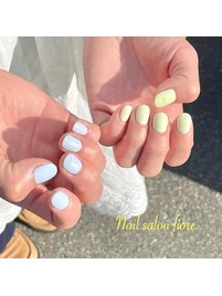パステルカラーアシメ初夏ネイル