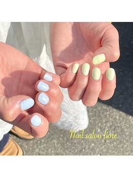 フィオーレ(fiore)/パステルカラーアシメ初夏ネイル