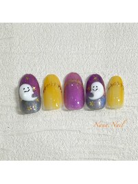 秋の夜空♪ハロウィンネイル