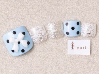 アイネイルズ 三宮店(I nails)/水玉レースサマーフット