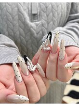 デイシーネイル(Daisy Nail)/長さだし/フレンチ/リボン