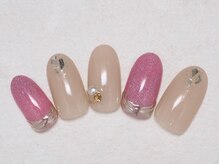 シックネイル(CHIC nail)/グレージュ＆パープル