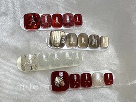 赤フットネイルサンプル