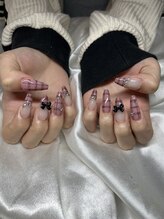 チェック柄　秋冬ネイル