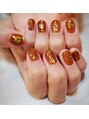 アモ ネイル(Amo NAIL)&nbsp;シアーなブラウンオレンジでニュアンスネイルに♪