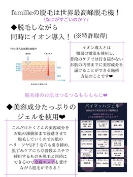 ファミーユ(famille)/イオン導入美肌脱毛