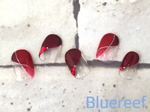 ネイルアンドまつげエクステ ブルーリーフ 四谷三丁目店(Blue Reef)/ななめフレンチネイル