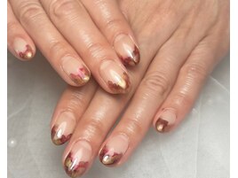 秋色インクアートネイル