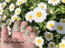 チェック&フラワーネイル