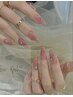 【全員利用OK】SNSで大人気　純欲チークネイル＋Vカットストーン　¥8980