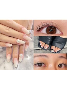 ネイル・アイメニューの同時施術が可能