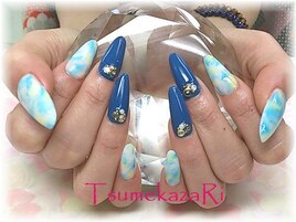 ブルー★マーブルスカルプ