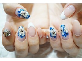 花柄アートネイル