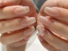 リリービューティ 天神西通り店(Lilybeauty)/ピンク×リボン×ラメ ¥9900