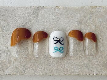 カラ ネイル 中津店(calla nail)/色鉛筆リボンネイル