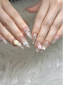 チエム(Chi em)の写真/【フルオーダーアート¥8,780★オフ込】韓国から仕入れたパーツ,シール豊富♪爪に優しいパラジェル取扱★