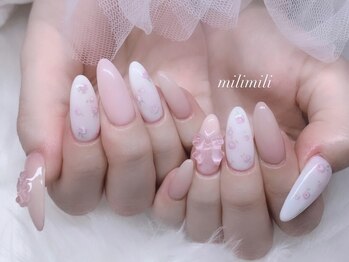 ミリミリ 本店(milimili)の写真/お仕事で制限がある方にピッタリの上品シンプルネイル★【マグネット/パラジェル/フィルイン対応】