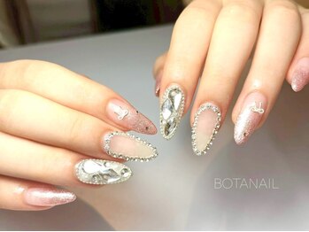 ボタネイル 本厚木(BOTANAIL)/埋めつくしネイル/ピンクネイル