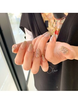 クリア(Clear)/ゼブラ柄ニュアンスネイル