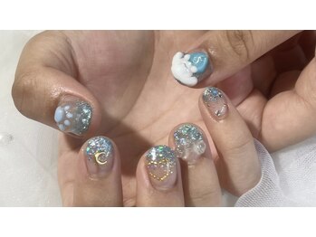 キラキラシナモンネイル