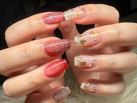 アシンメトリー/クリアネイル