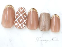 ラグジュアリー ネイルズ(Luxury Nails)/手描きハート＊ミラーNail