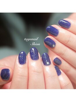 たゆ ネイル(たゆnail)/冬のキラキラネイビーネイル☆