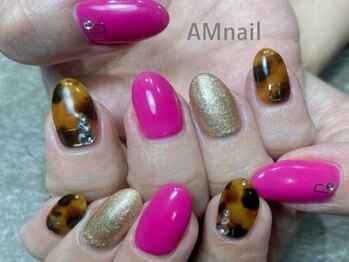 エーエムネイル(Am:nail)/ピンクとべっ甲