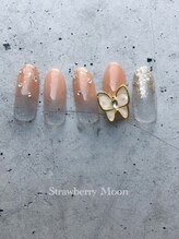 サロンストロベリームーン(Salon Strawberry Moon)/蝶々ビジューネイル