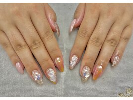 坂口/キラキラフラワーネイル