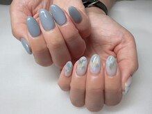 ネイル スパ ココプラス(Nail spa Cocoplus)/くすみブルーのニュアンスネイル
