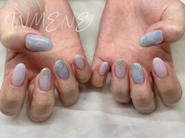 大理石風ニュアンスネイル