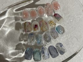 夏ネイル　ニュアンスネイル